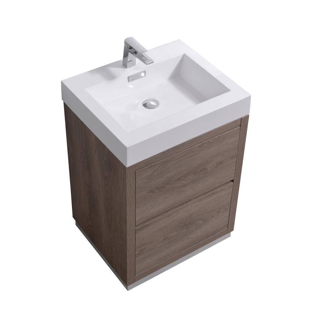 Bliss 24" Butternut Free Standing Modern Bathroom Vanity. Picture 1