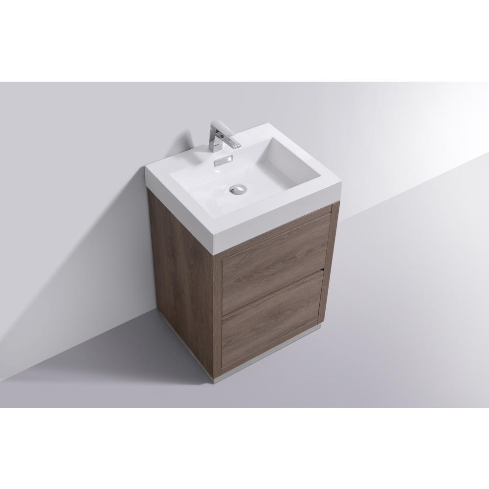 Bliss 24" Butternut Free Standing Modern Bathroom Vanity. Picture 3