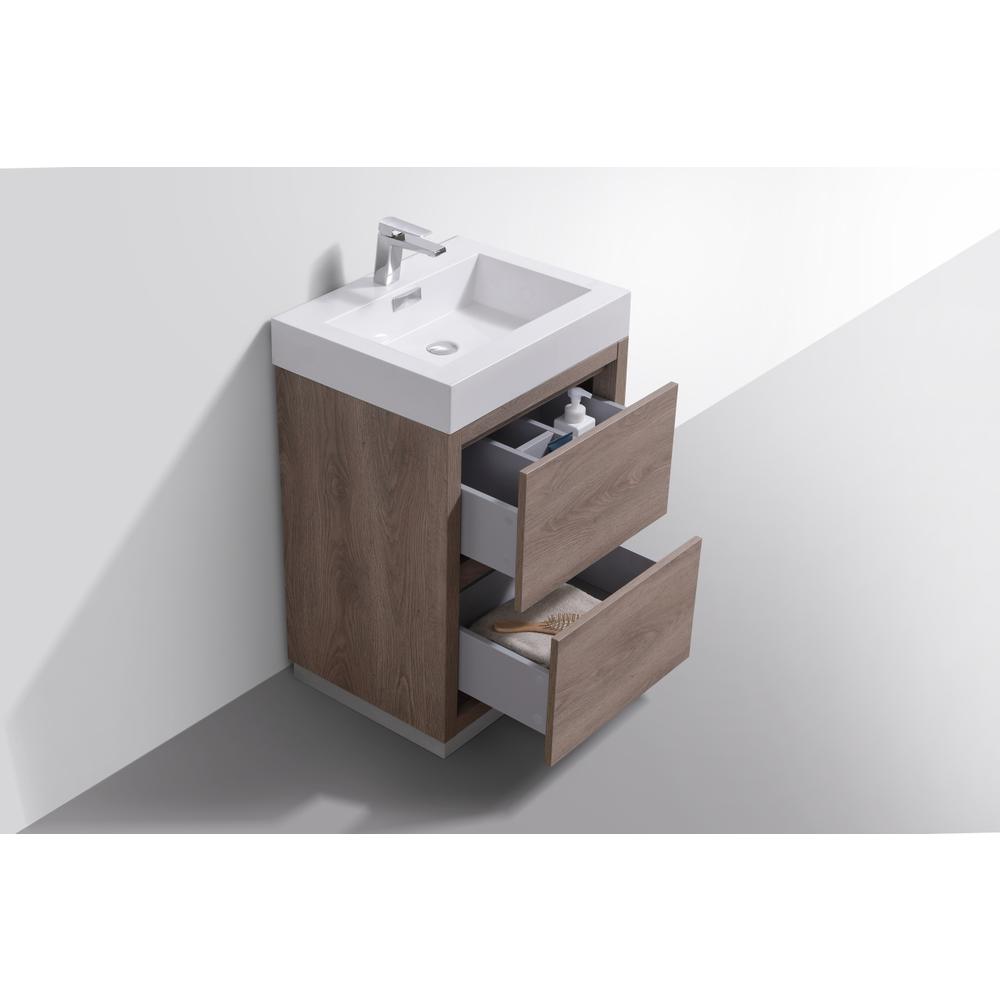 Bliss 24" Butternut Free Standing Modern Bathroom Vanity. Picture 5
