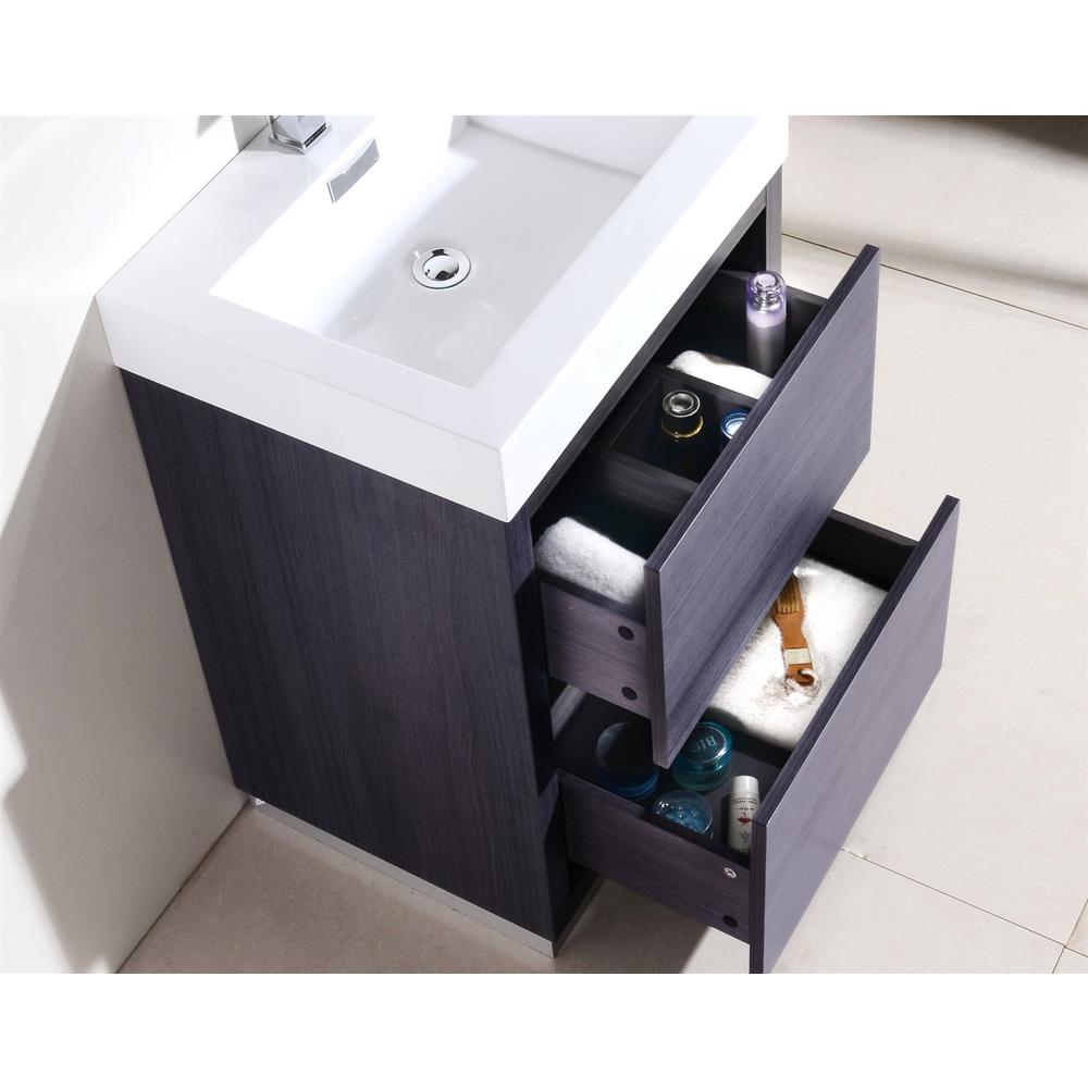 Bliss 24" Gray Oak Free Standing Modern Bathroom Vanity. Picture 6