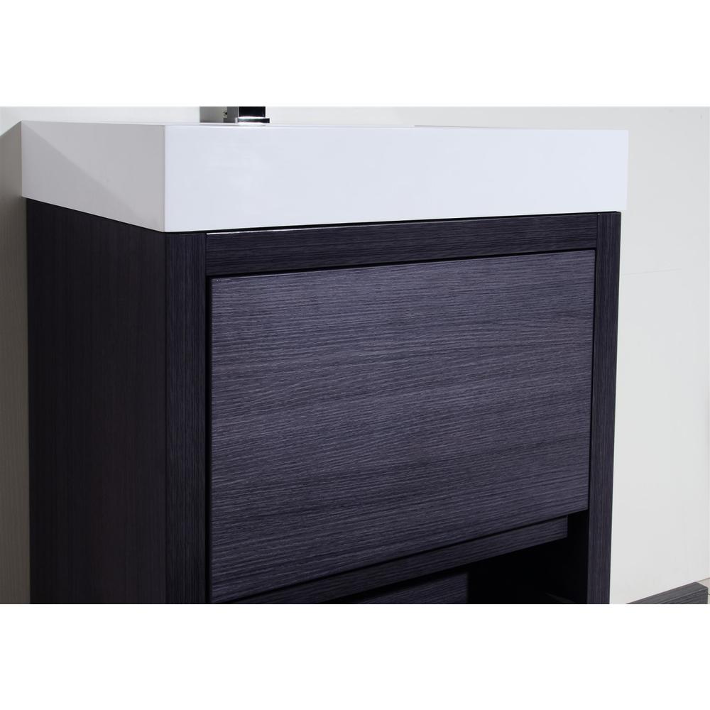 Bliss 24" Gray Oak Free Standing Modern Bathroom Vanity. Picture 7