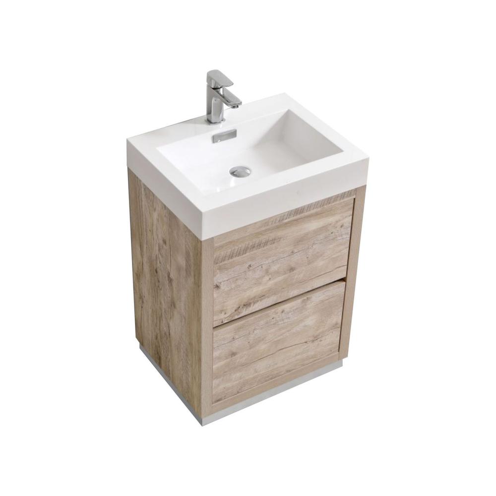 Bliss 24" Nature Wood Free Standing Modern Bathroom Vanity. Picture 1