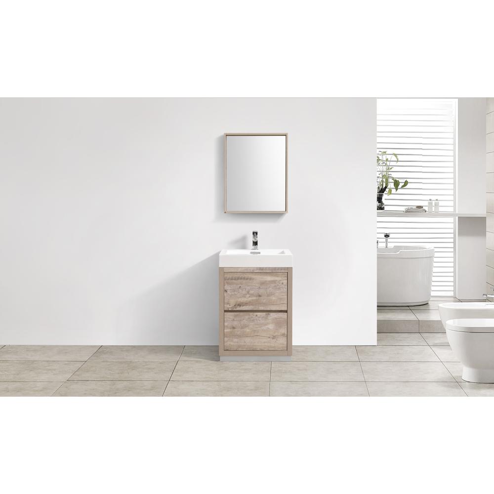 Bliss 24" Nature Wood Free Standing Modern Bathroom Vanity. Picture 2