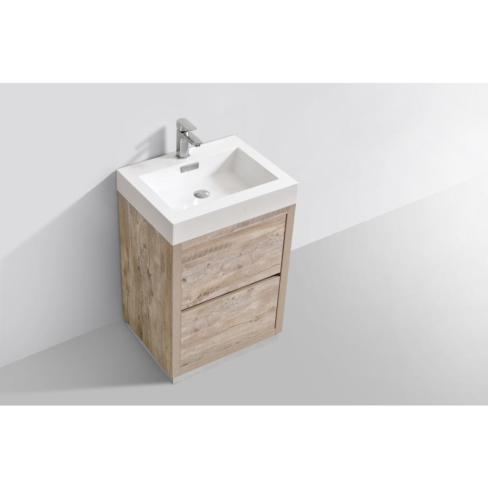 Bliss 24" Nature Wood Free Standing Modern Bathroom Vanity. Picture 4