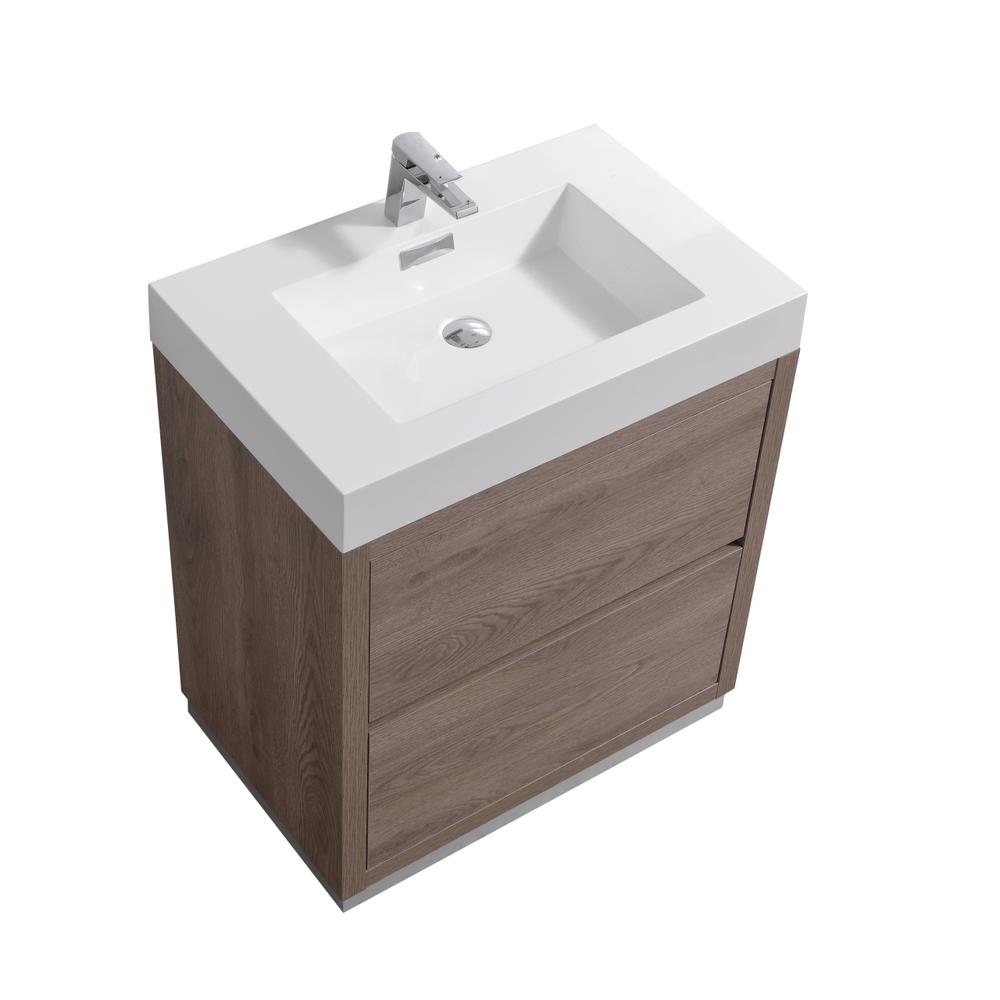 Bliss 30" Butternut  Free Standing Modern Bathroom Vanity. Picture 1