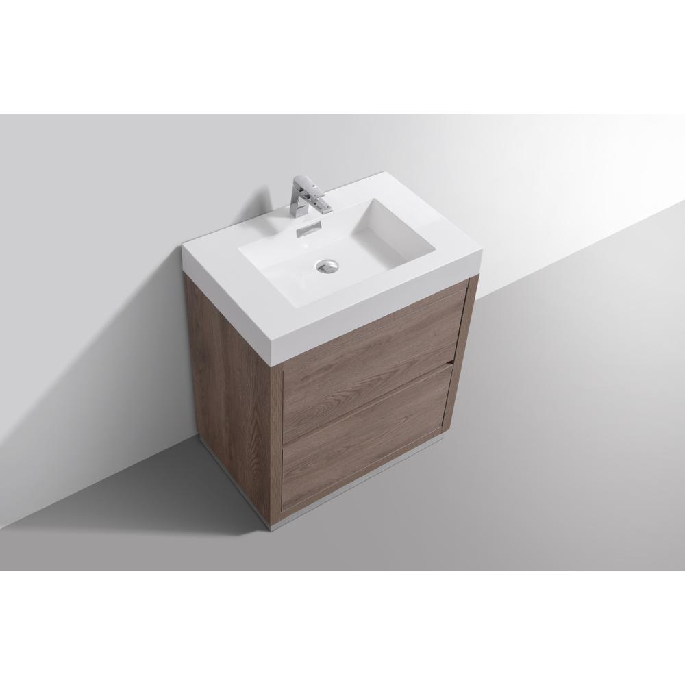 Bliss 30" Butternut  Free Standing Modern Bathroom Vanity. Picture 4