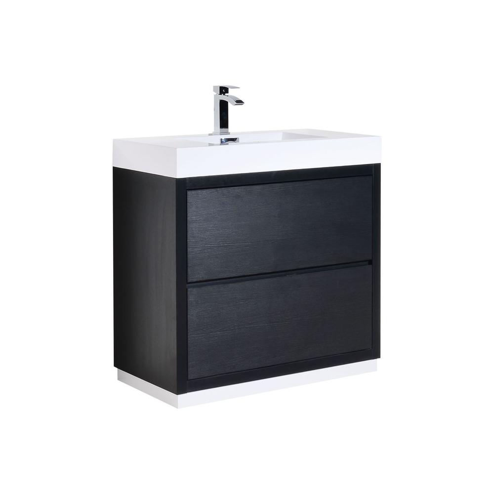 Bliss 36" Black Free Standing Modern Bathroom Vanity. Picture 1