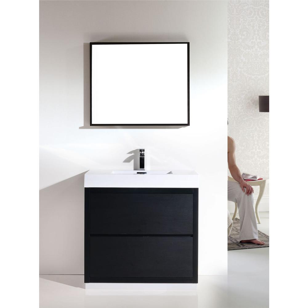 Bliss 36" Black Free Standing Modern Bathroom Vanity. Picture 2