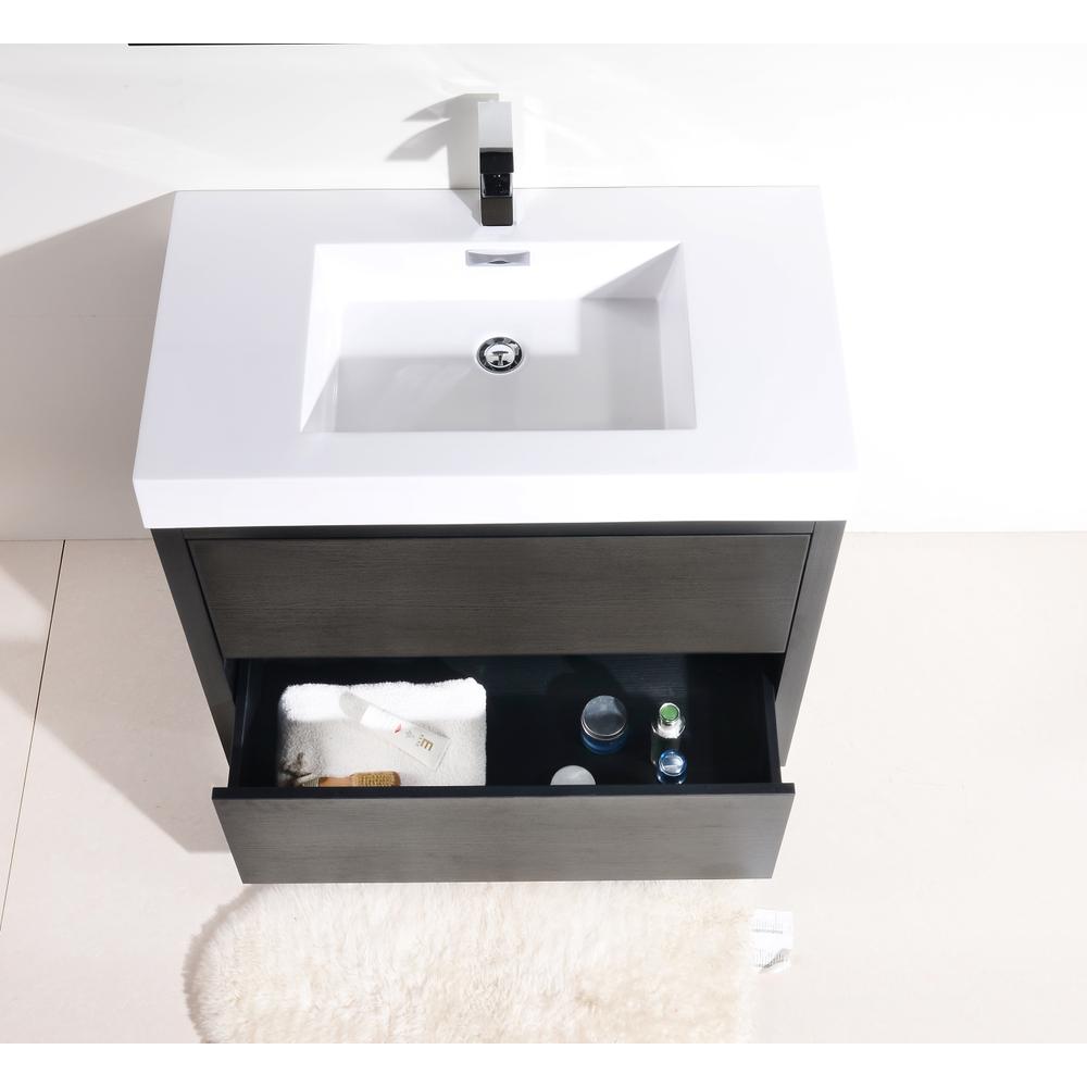 Bliss 36" Black Free Standing Modern Bathroom Vanity. Picture 5