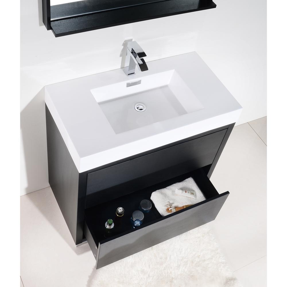 Bliss 36" Black Free Standing Modern Bathroom Vanity. Picture 6