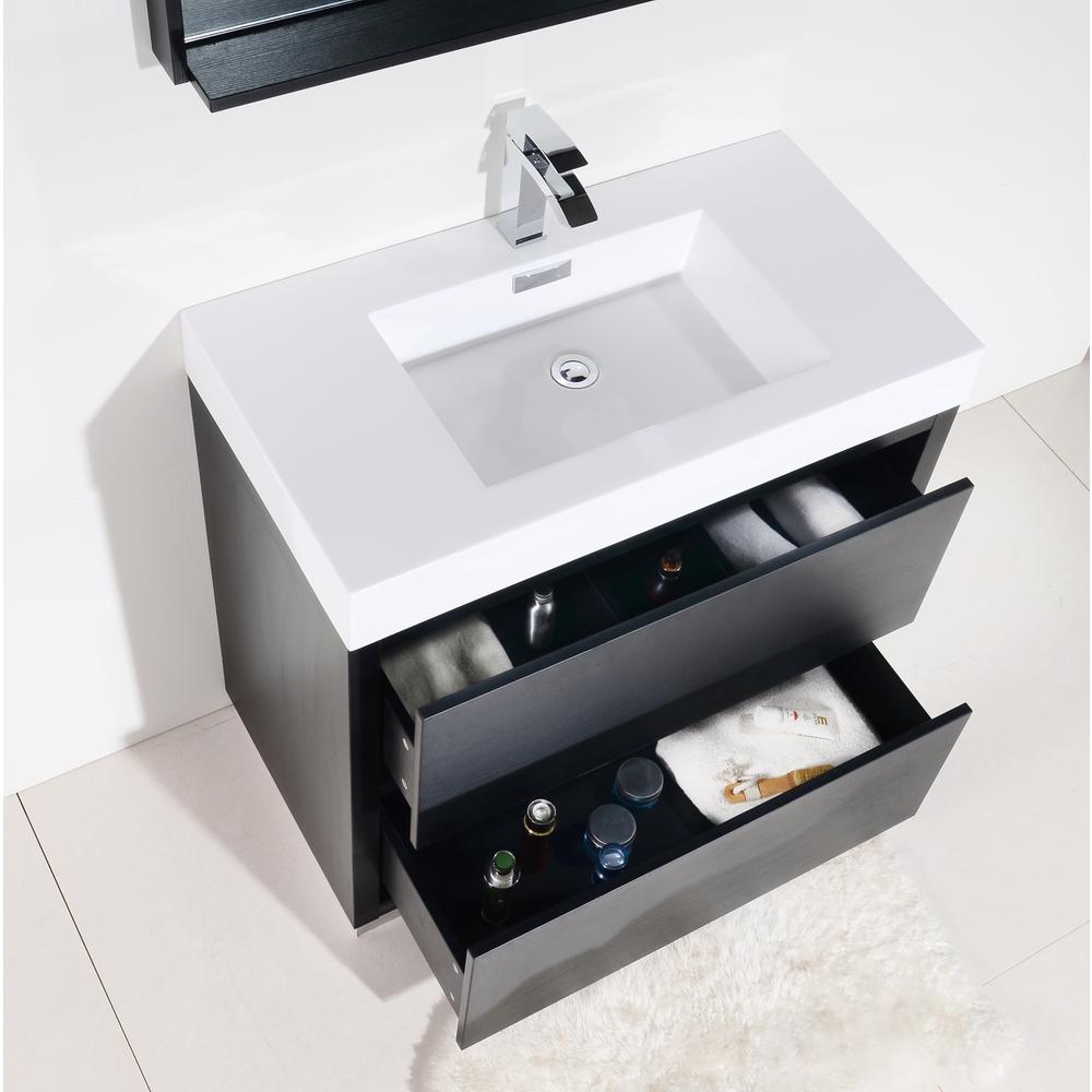 Bliss 36" Black Free Standing Modern Bathroom Vanity. Picture 7
