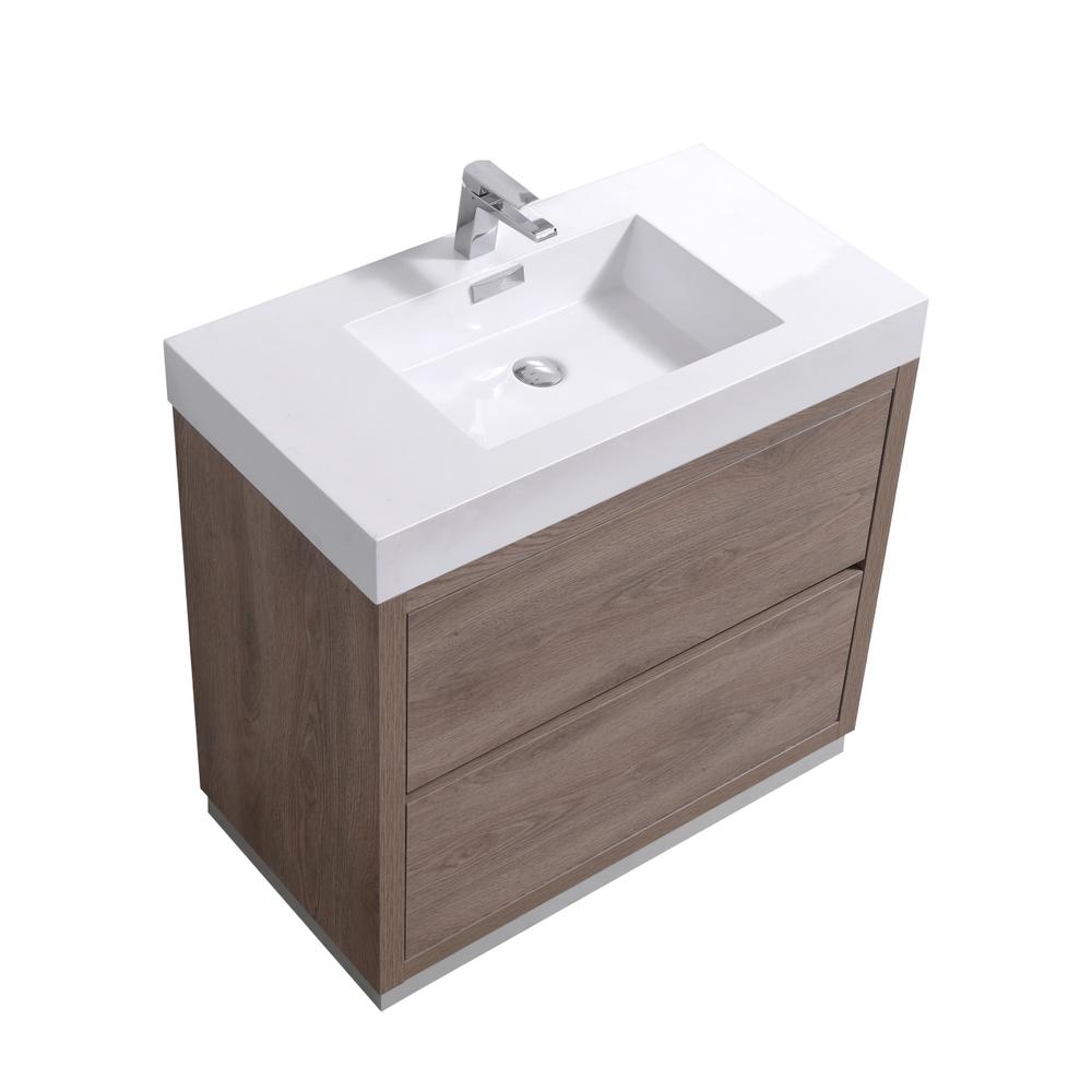 Bliss 36" Butternut  Free Standing Modern Bathroom Vanity. Picture 1