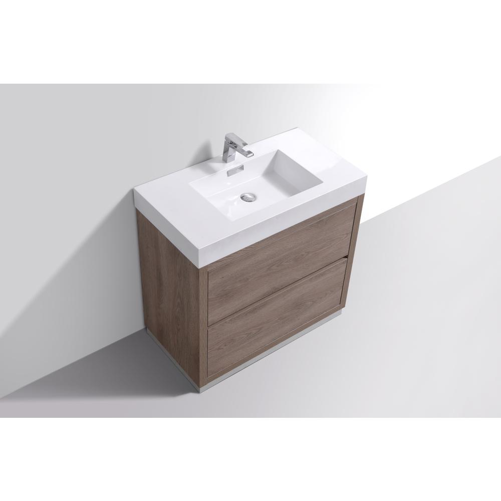 Bliss 36" Butternut  Free Standing Modern Bathroom Vanity. Picture 5