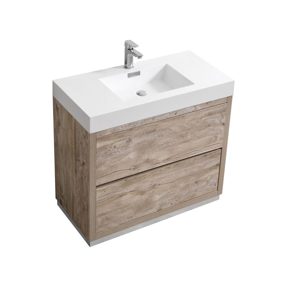 Bliss 36" Nature Wood Free Standing Modern Bathroom Vanity. Picture 1