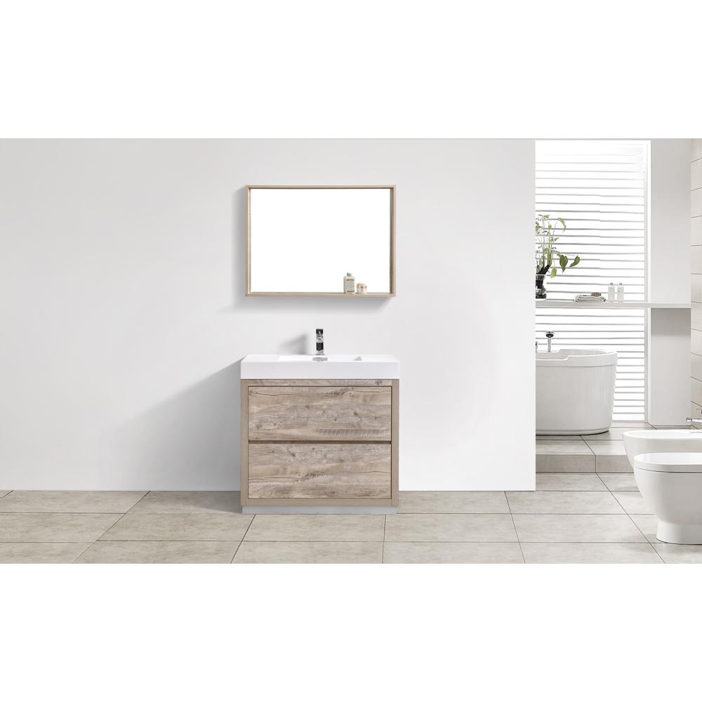 Bliss 36" Nature Wood Free Standing Modern Bathroom Vanity. Picture 2