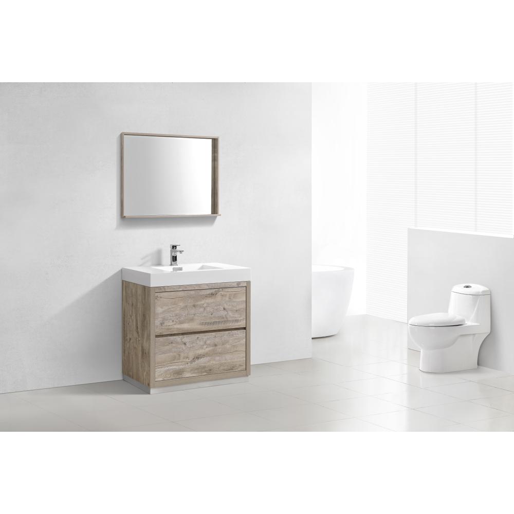 Bliss 36" Nature Wood Free Standing Modern Bathroom Vanity. Picture 3