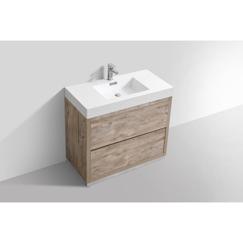 Bliss 36" Nature Wood Free Standing Modern Bathroom Vanity. Picture 4