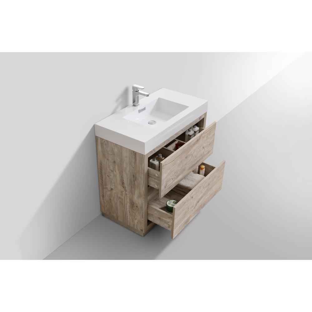 Bliss 36" Nature Wood Free Standing Modern Bathroom Vanity. Picture 5