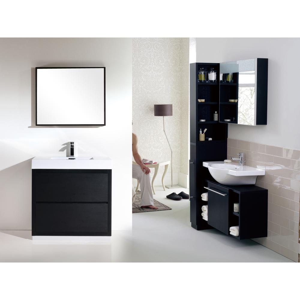 Bliss 40" Black Free Standing Modern Bathroom Vanity. Picture 2