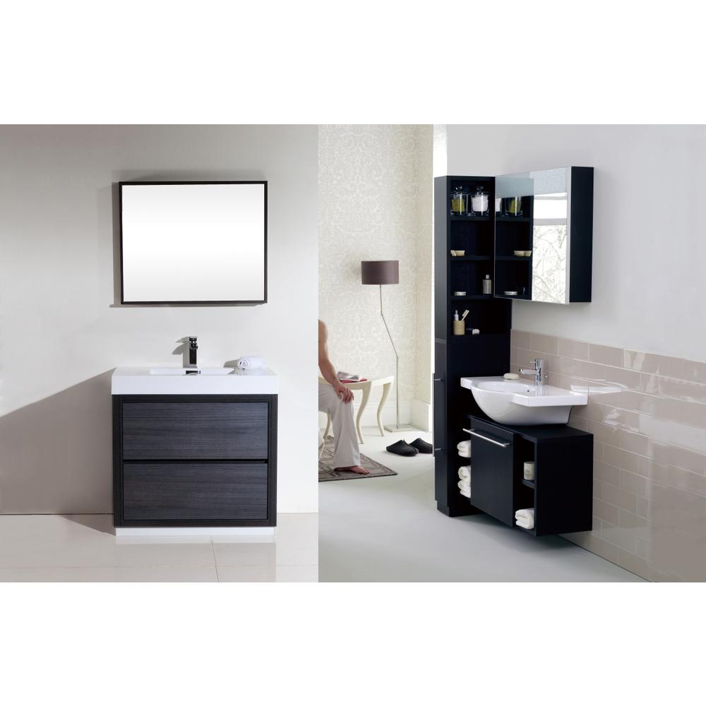 Bliss 40" Black Free Standing Modern Bathroom Vanity. Picture 3