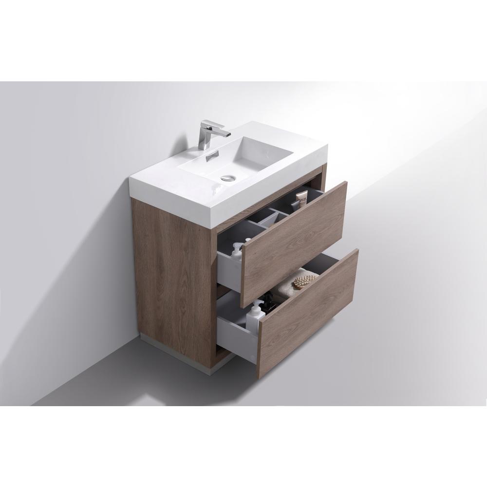 Bliss 40" Butternut Free Standing Modern Bathroom Vanity. Picture 4