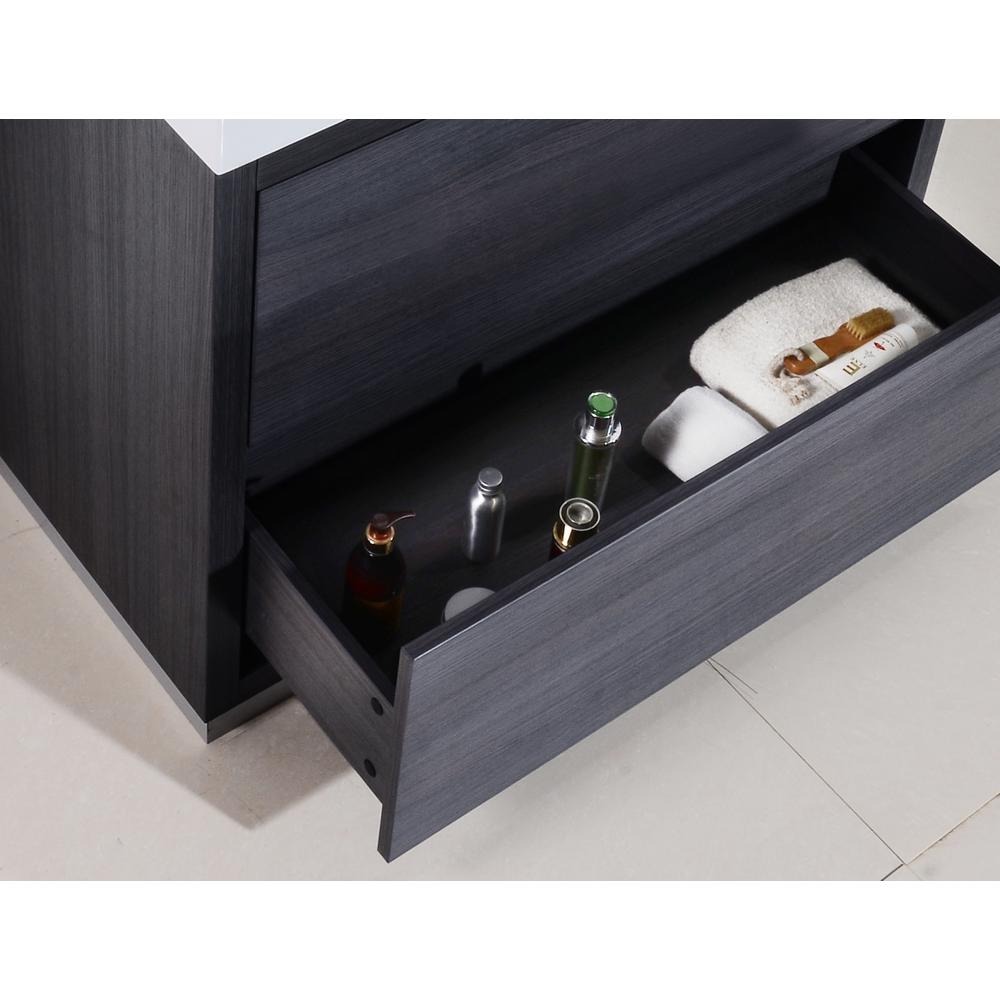 Bliss 40" Gray Oak Free Standing Modern Bathroom Vanity. Picture 5
