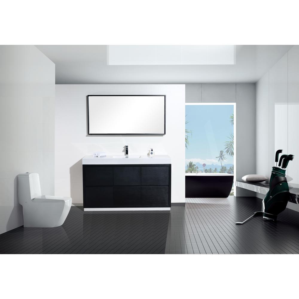 Bliss 60" Single Sink Black Free Standing Modern Bathroom Vanity. Picture 2