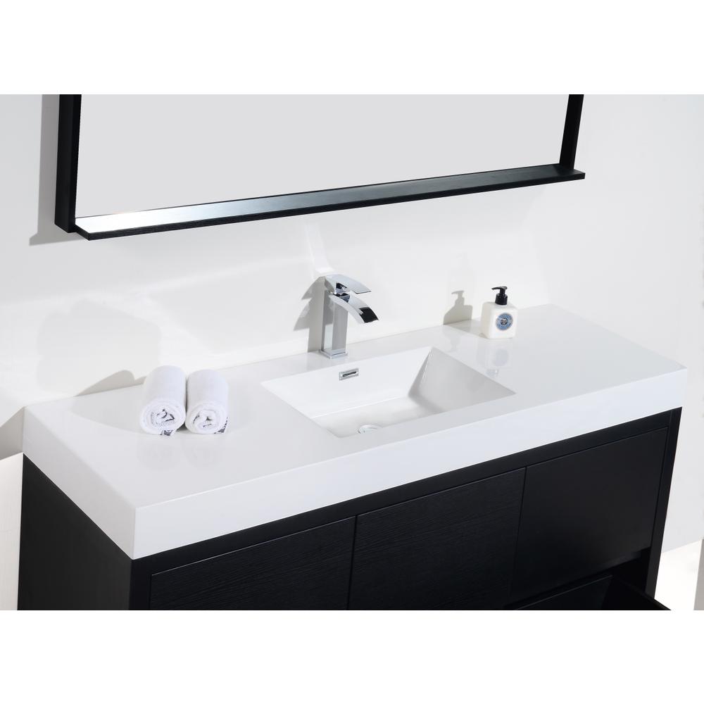 Bliss 60" Single Sink Black Free Standing Modern Bathroom Vanity. Picture 4