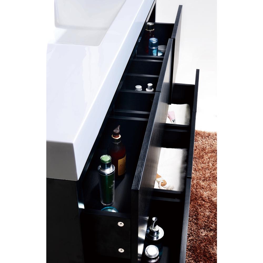 Bliss 60" Single Sink Black Free Standing Modern Bathroom Vanity. Picture 6