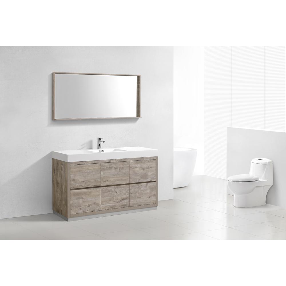 Bliss 60" Single Sink Nature Wood Free Standing Modern Bathroom Vanity. Picture 3