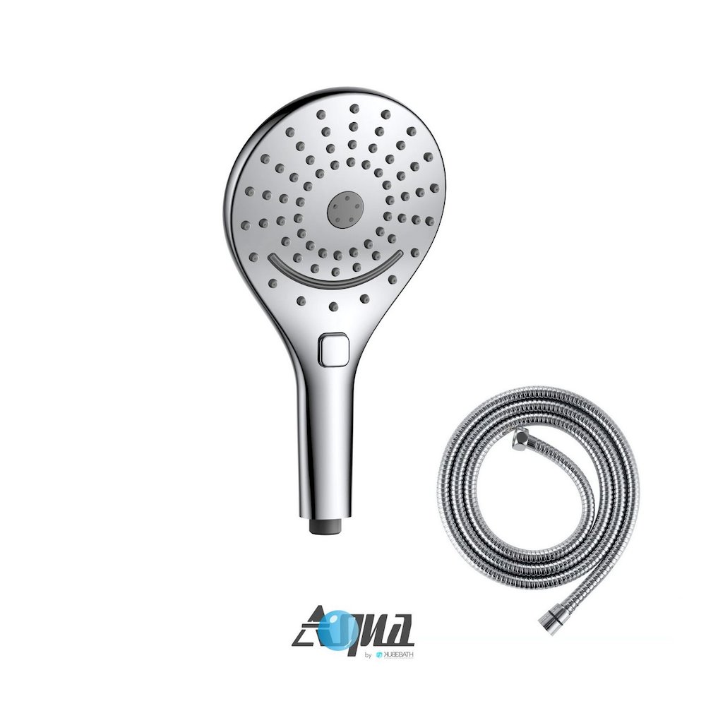 Aqua Rondo by KubeBath 6" Multifunction Handheld With Flexible Hose. Picture 1