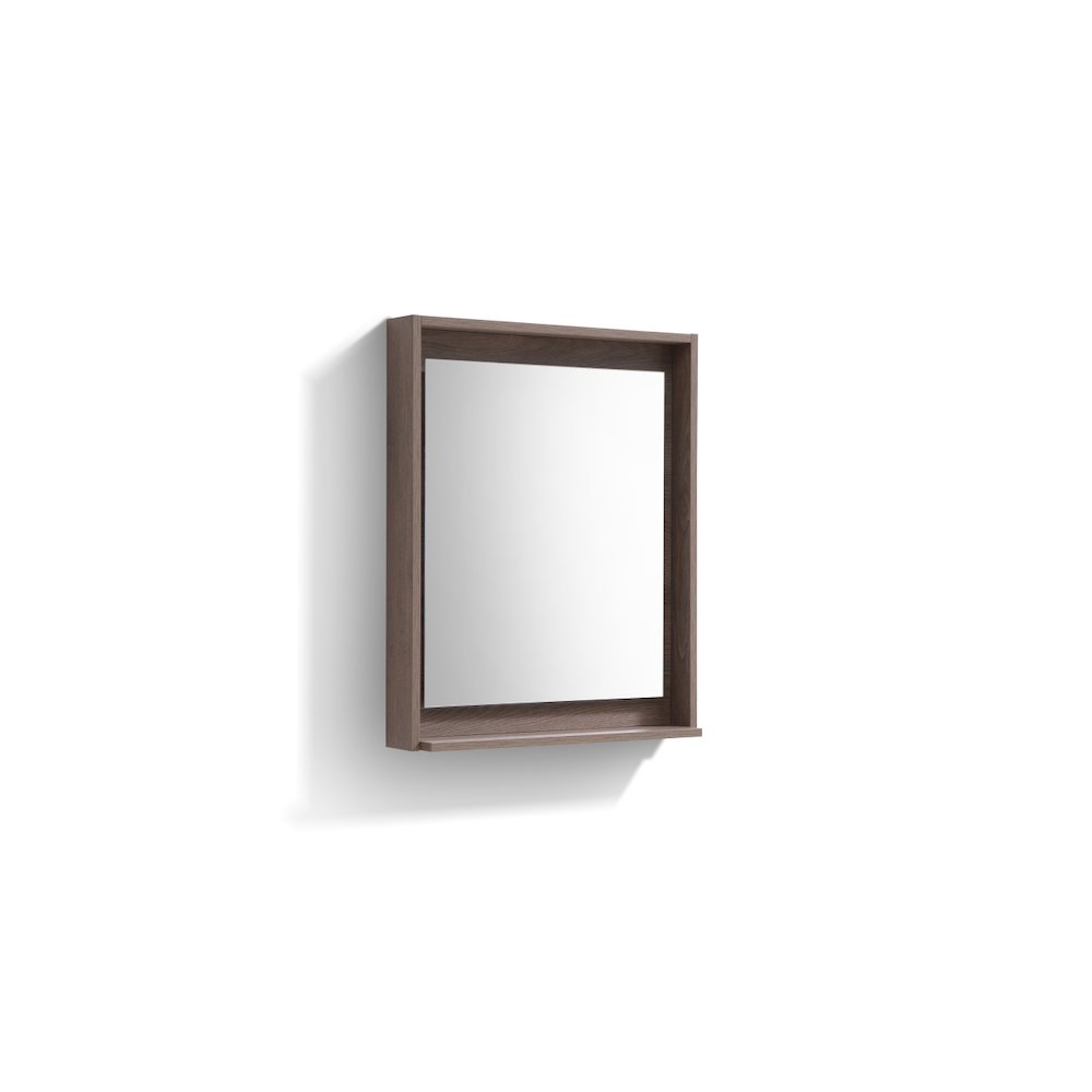 KUBE 24" Framed Mirror With Shelve - Butternut Finish. Picture 2