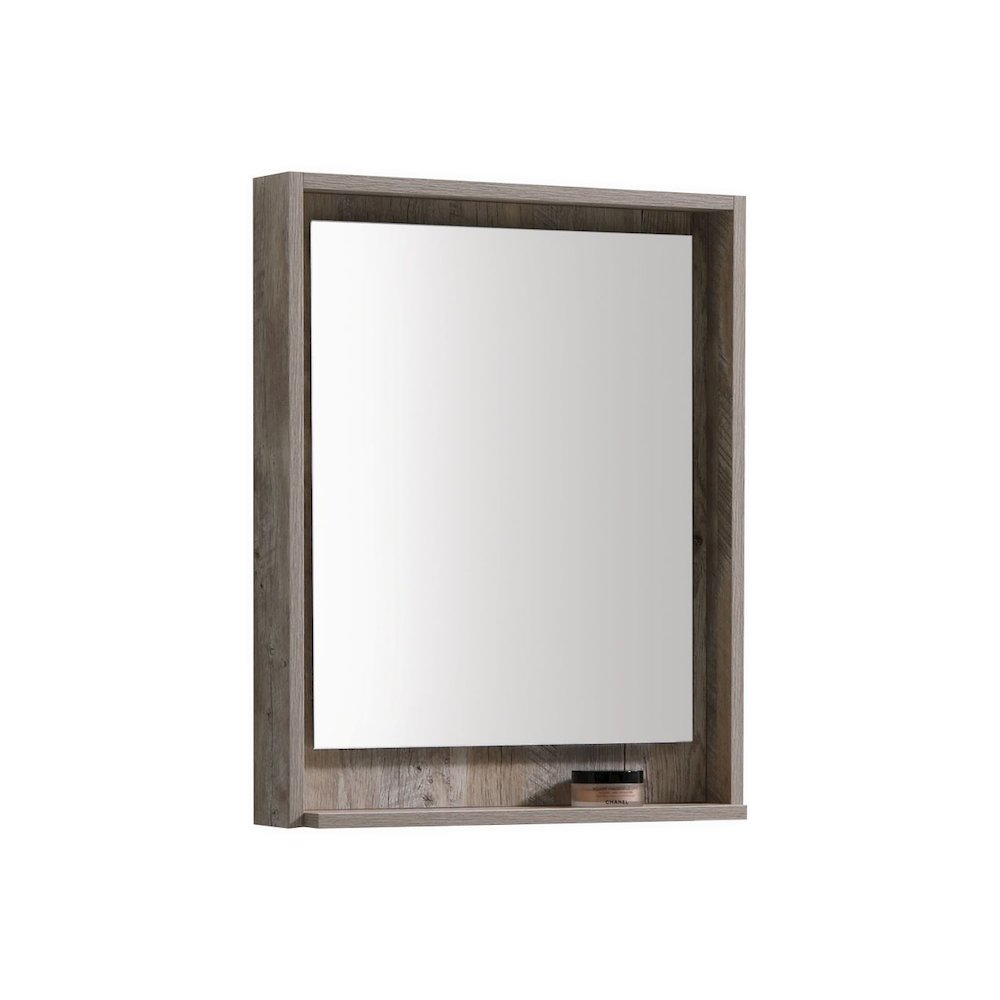 Bosco 24" Framed Mirror With Shelve - Nature Wood Finish. Picture 1