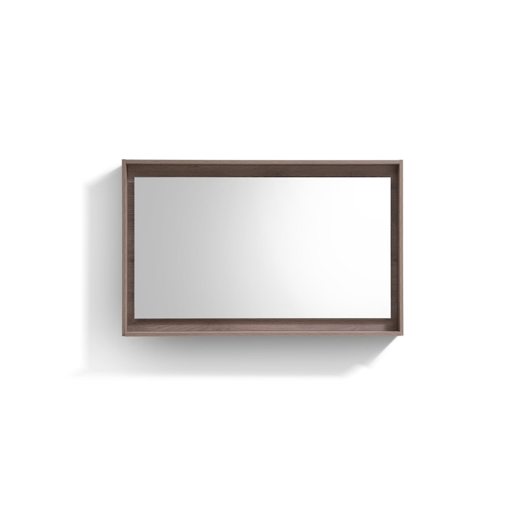 KUBE 48" Framed Mirror With Shelve - Butternut  Finish. Picture 1