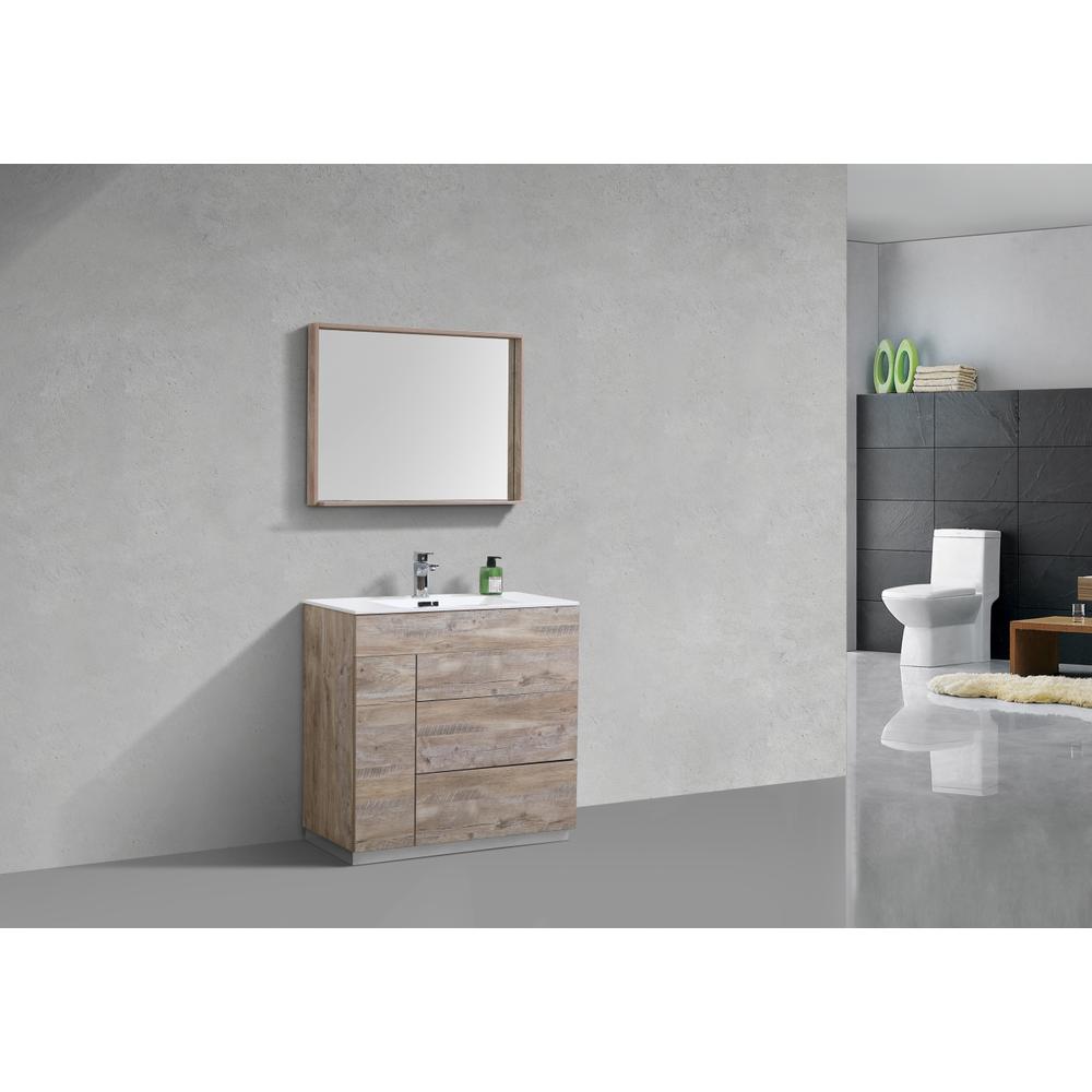 Milano 36" Nature Wood Modern Bathroom Vanity. Picture 2