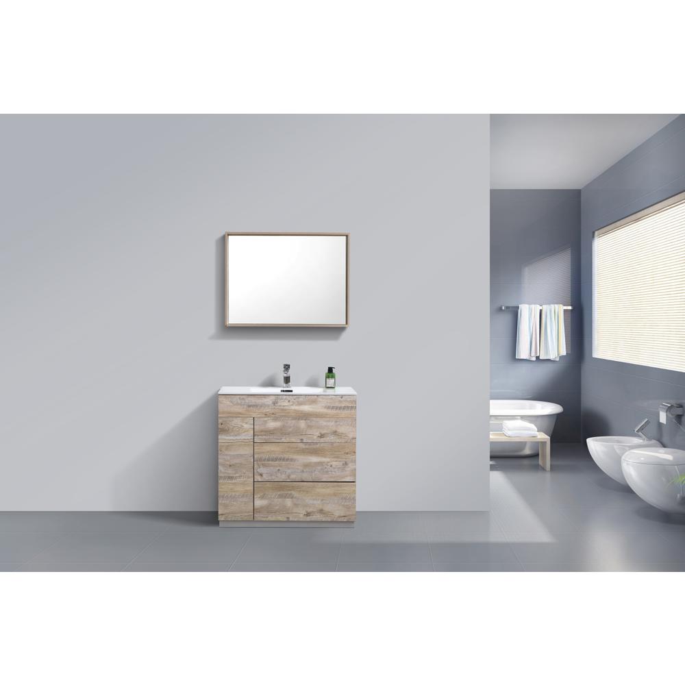 Milano 36" Nature Wood Modern Bathroom Vanity. Picture 3