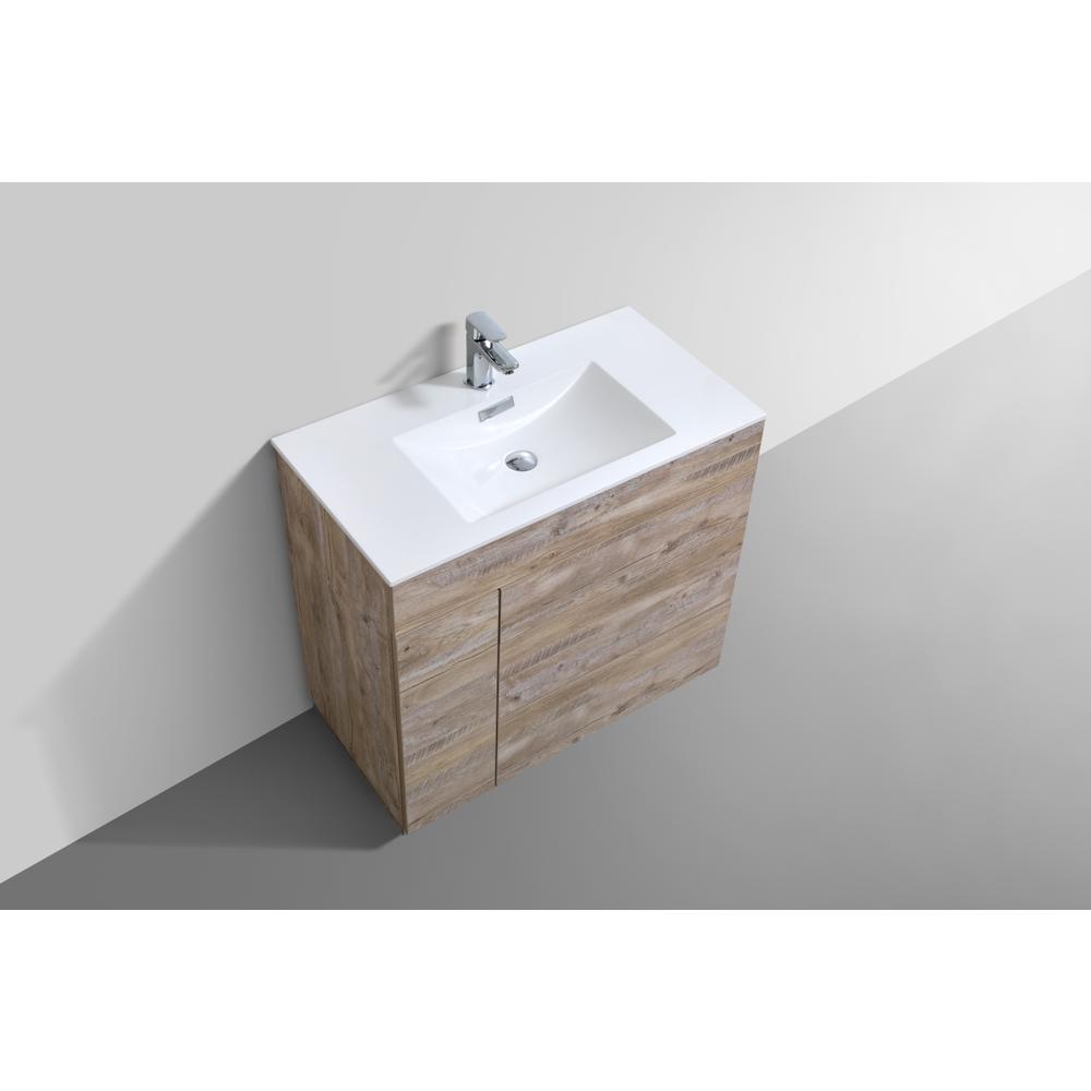 Milano 36" Nature Wood Modern Bathroom Vanity. Picture 5