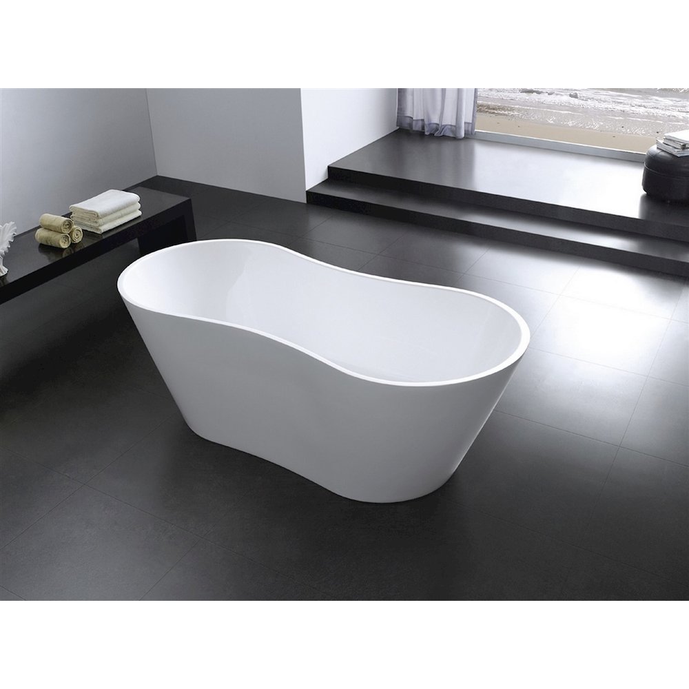 Kube Onde 67'' White Free Standing Bathtub. Picture 2