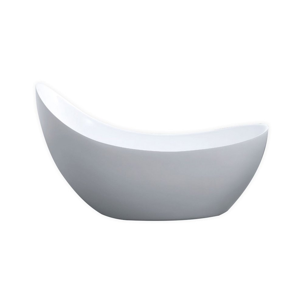 Kube Salto 67" Free Standing Bathtub -MATTE WHITE. Picture 1