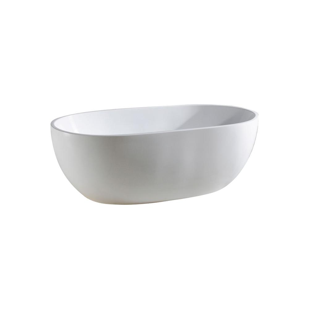 Kube VERNICE 67" Free Standing Bathtub - Matte White. Picture 1