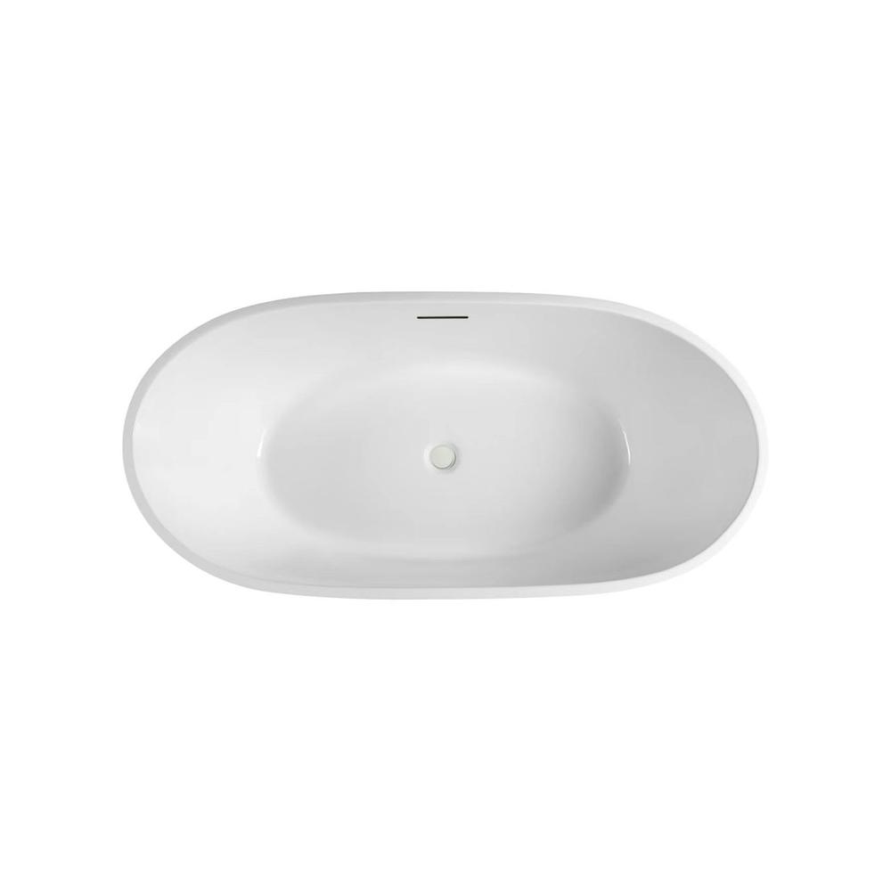 Kube VERNICE 67" Free Standing Bathtub - Matte White. Picture 5