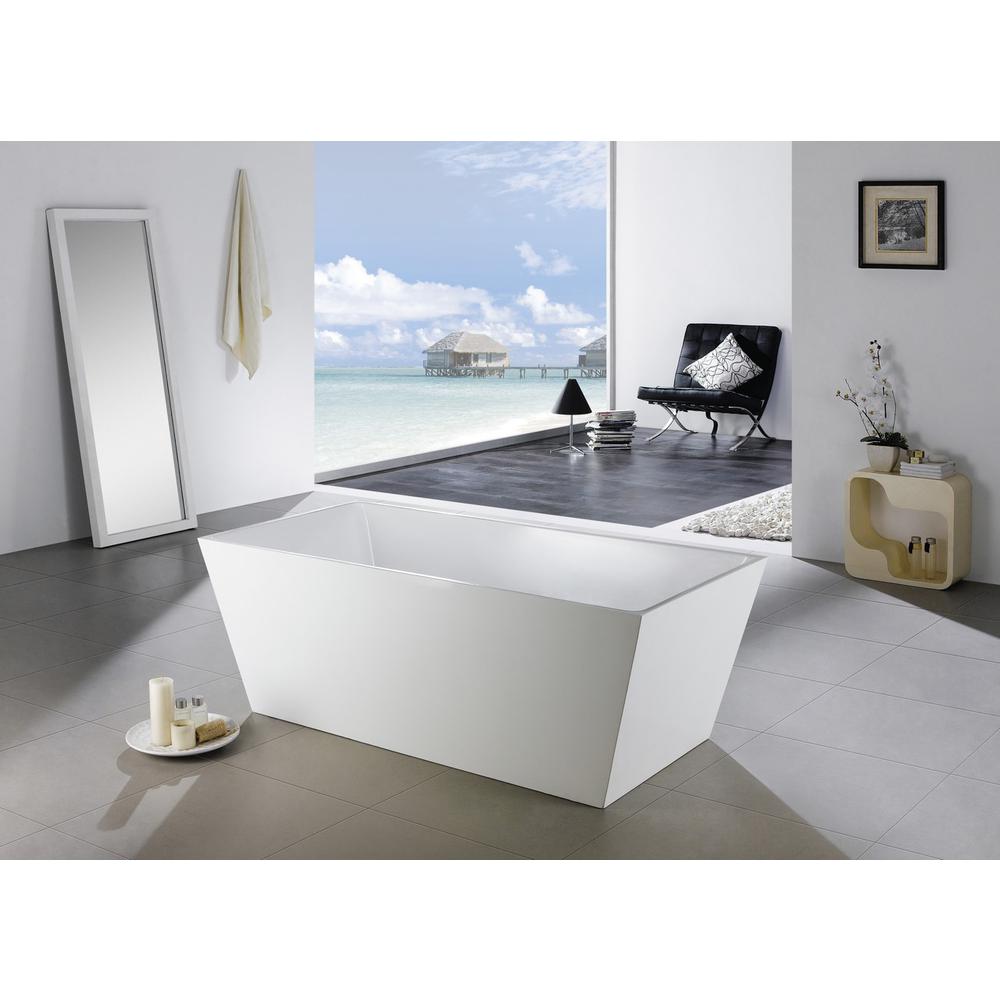 Kube Squadra 59" Free Standing Bathtub. Picture 2