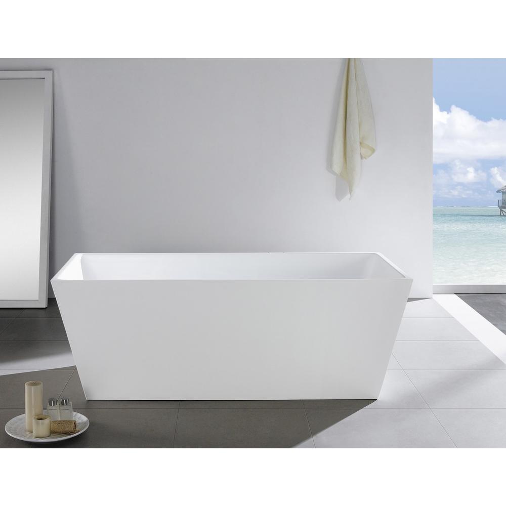 Kube Squadra 59" Free Standing Bathtub. Picture 3