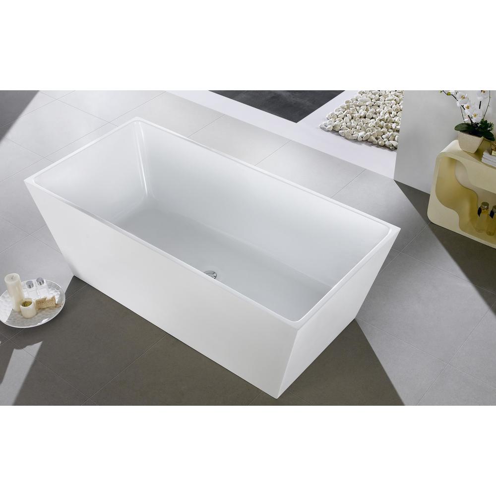 Kube Squadra 59" Free Standing Bathtub. Picture 4