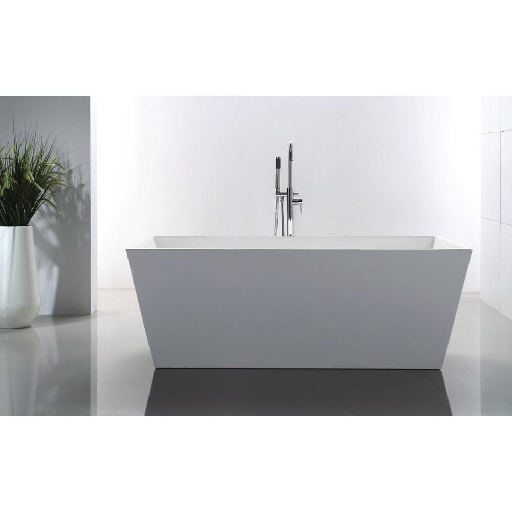Kube Squadra 59" Free Standing Bathtub. Picture 6