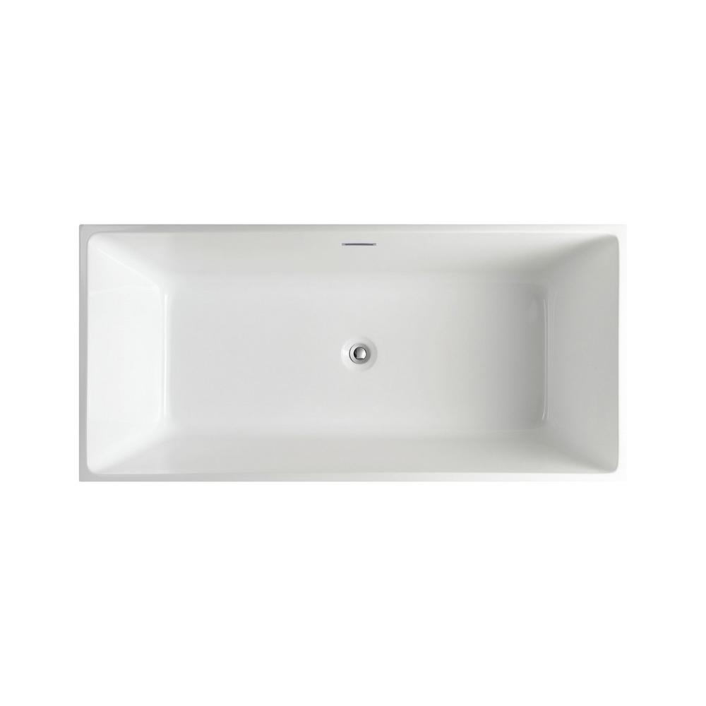 Kube Squadra 63" Free Standing Bathtub. Picture 5