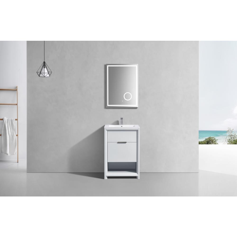 NUDO 24″ Modern bathroom Vanity in Gloss White Finish. Picture 2