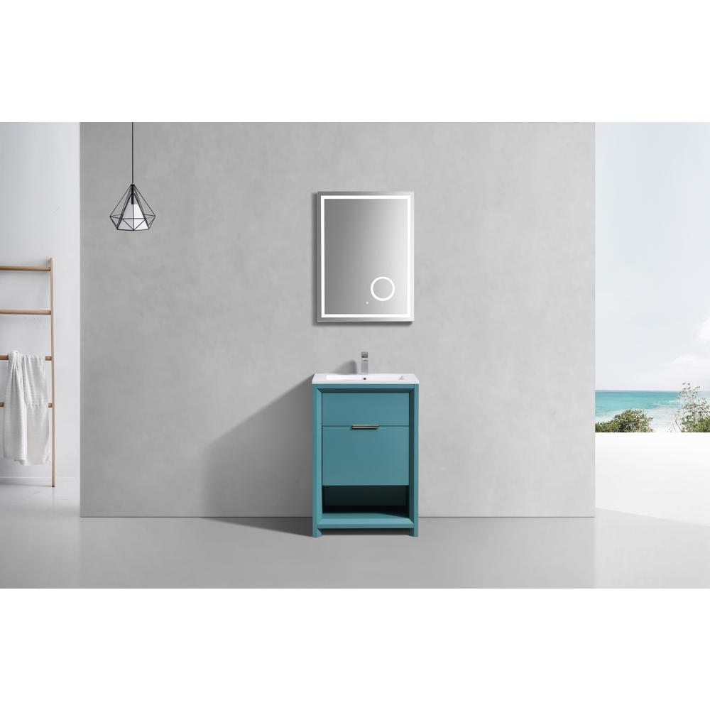 NUDO 24″ Modern bathroom Vanity in Teal Green Finish. Picture 2