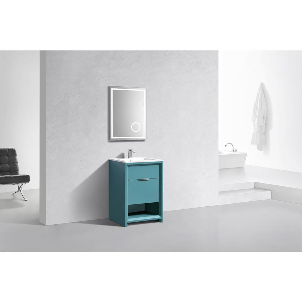 NUDO 24″ Modern bathroom Vanity in Teal Green Finish. Picture 3