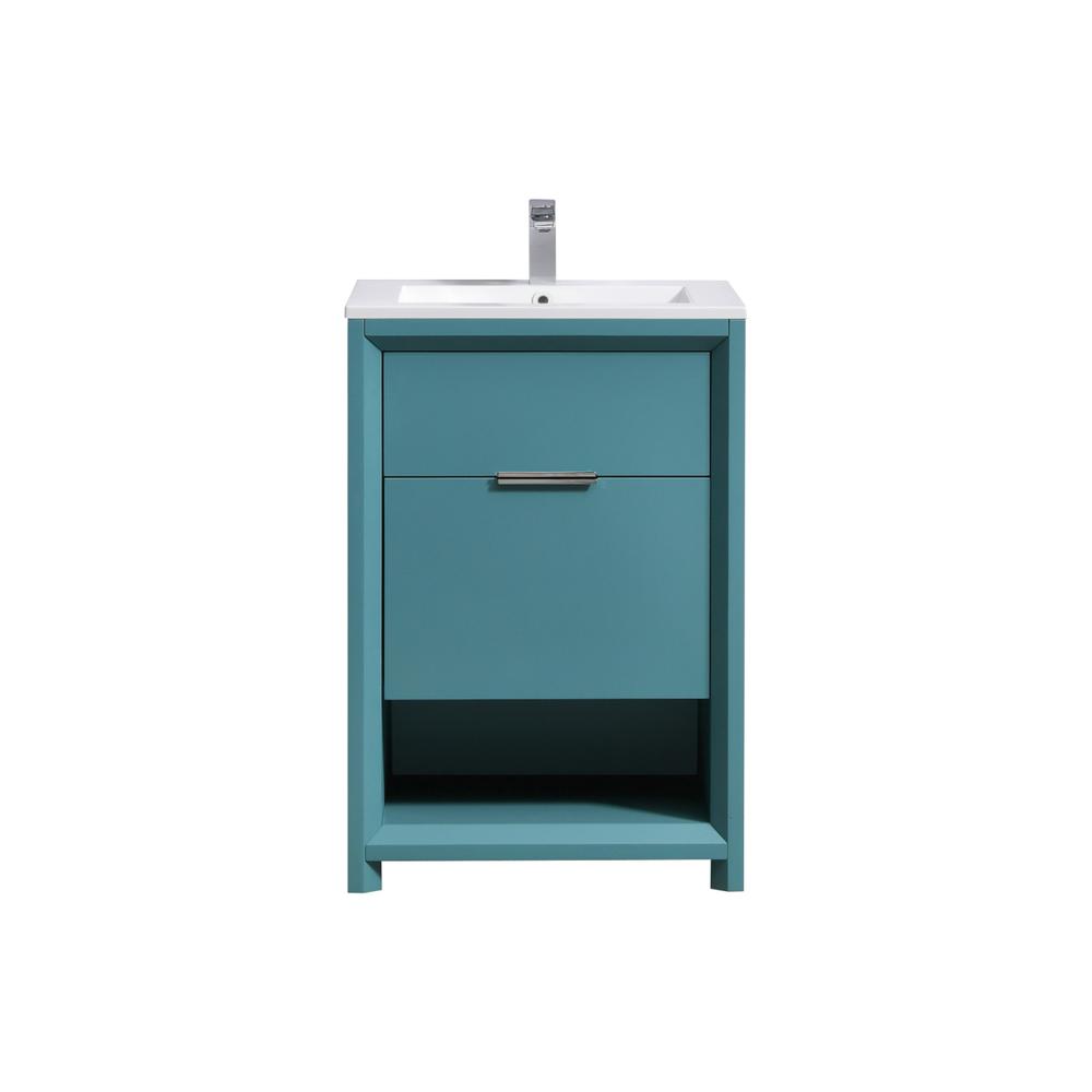 NUDO 24″ Modern bathroom Vanity in Teal Green Finish. Picture 6